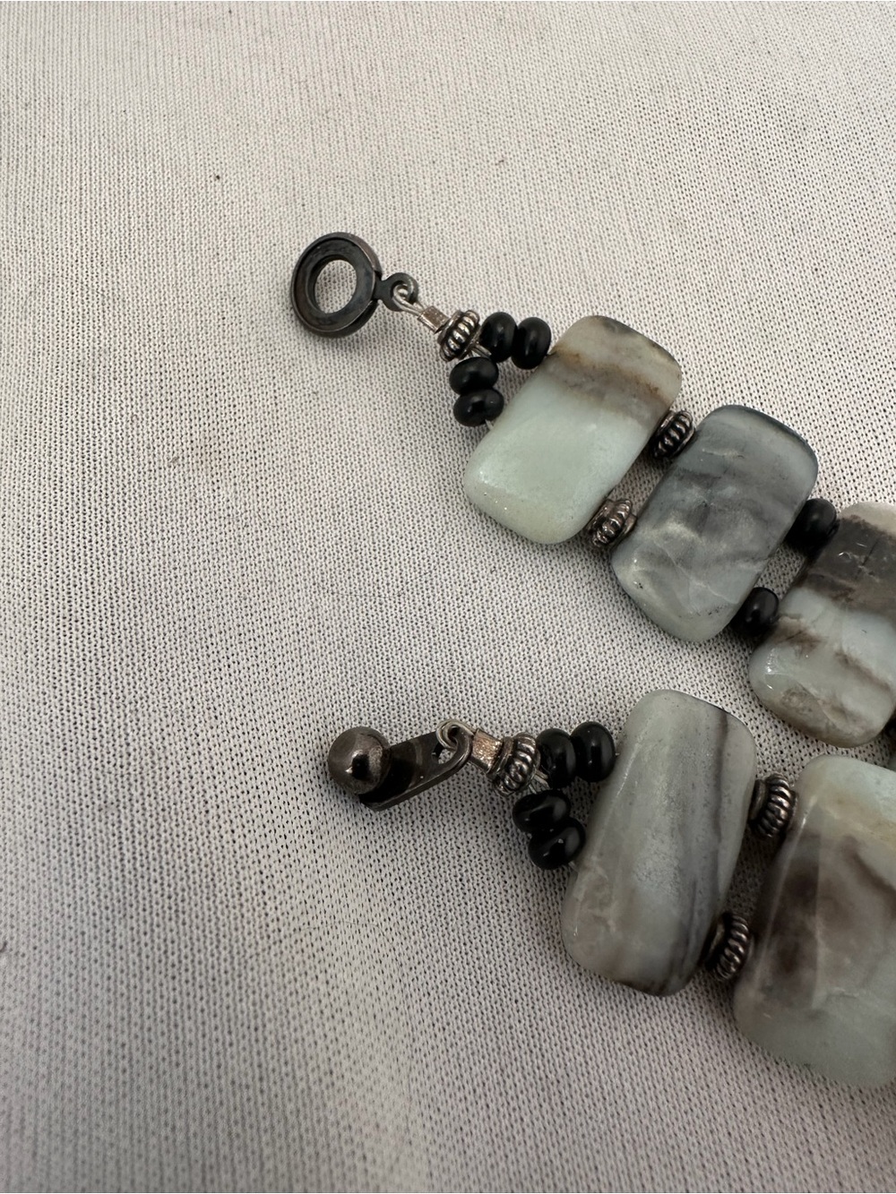 Natural Amazonite Bracelet in Pale Blue-Green with Snap Clasp - Picture 3 of 6